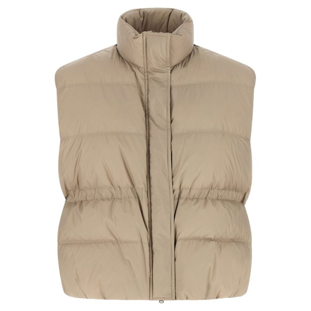 Brunello Cucinelli Gray Polyester Sleeveless Women's Jacket